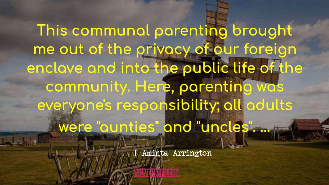 Aminta Arrington Quotes: This communal parenting brought me