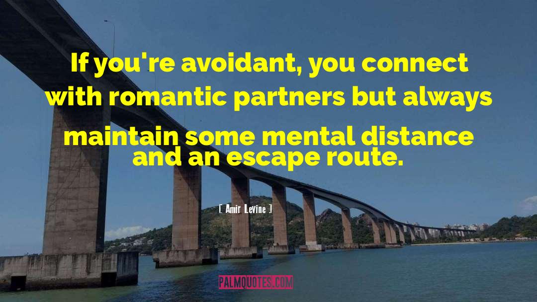 Amir Levine Quotes: If you're avoidant, you connect