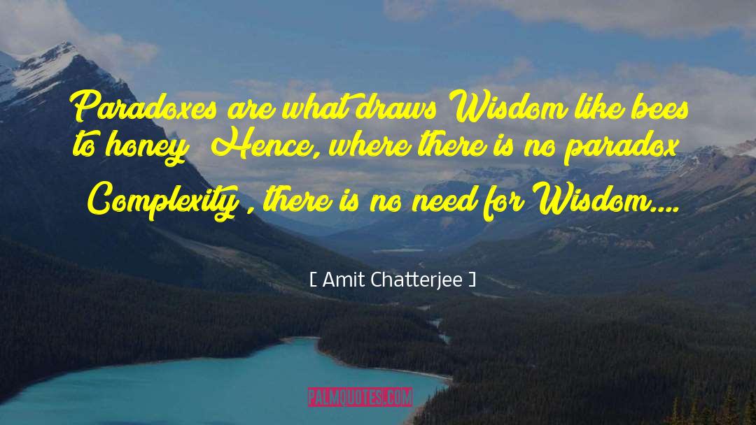 Amit Chatterjee Quotes: Paradoxes are what draws Wisdom