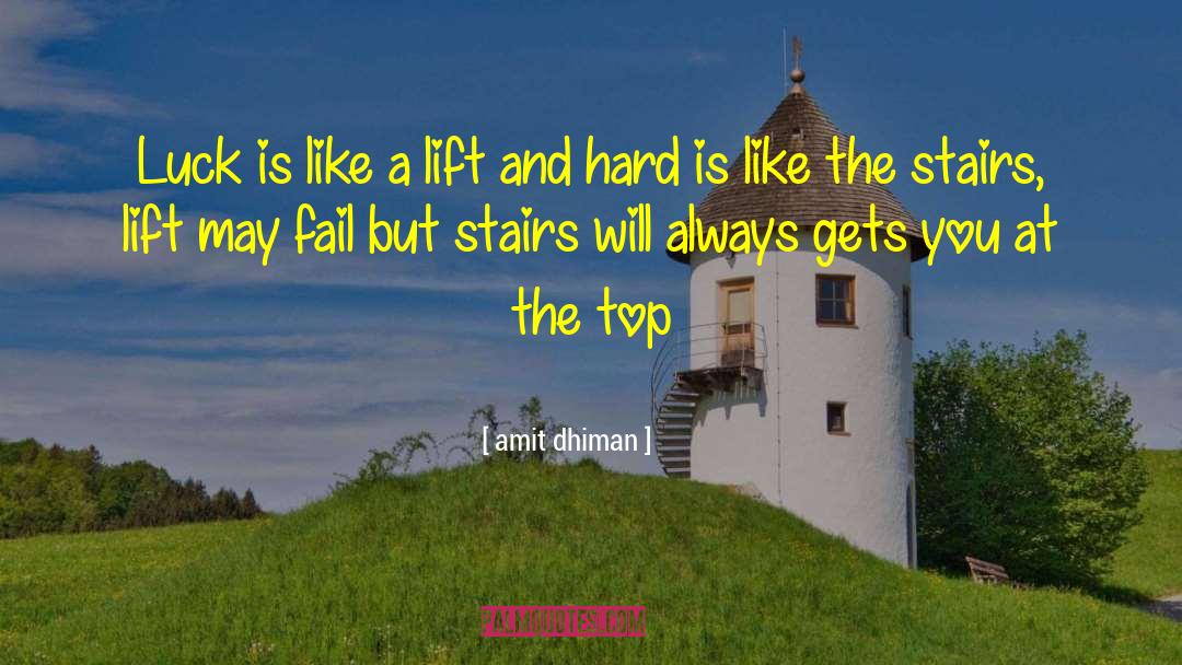 Amit Dhiman Quotes: Luck is like a lift