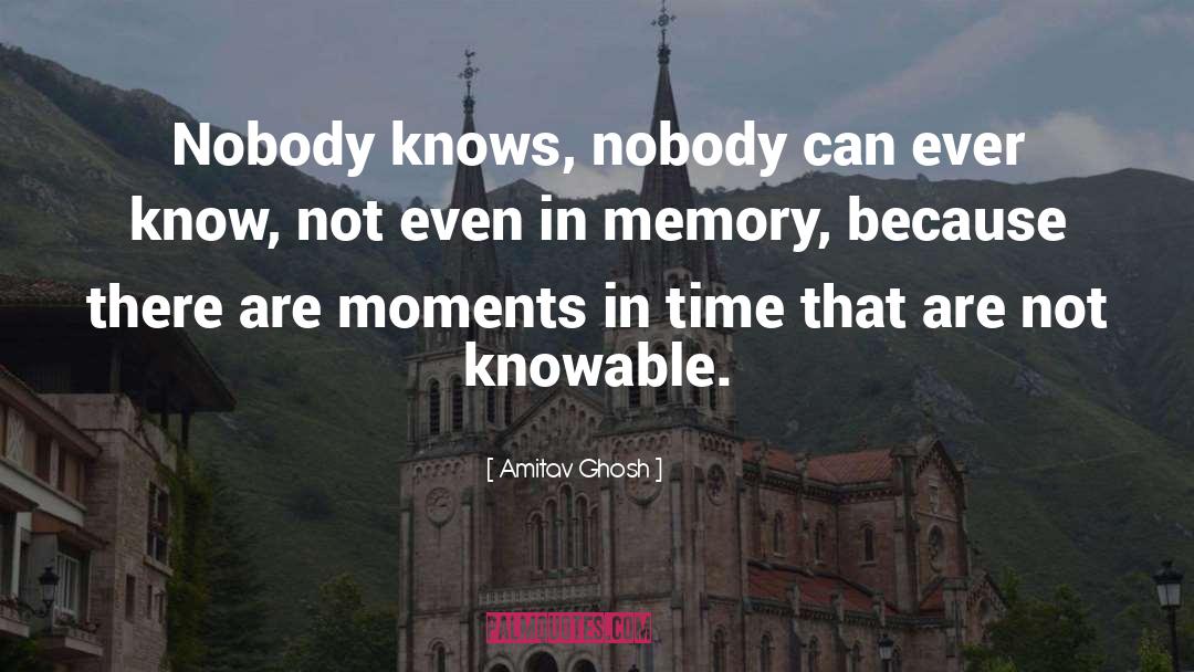 Amitav Ghosh Quotes: Nobody knows, nobody can ever