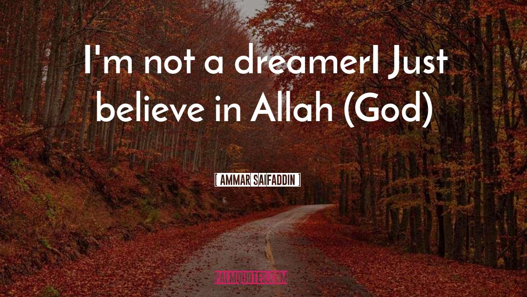 Ammar Saifaddin Quotes: I'm not a dreamer<br>I Just