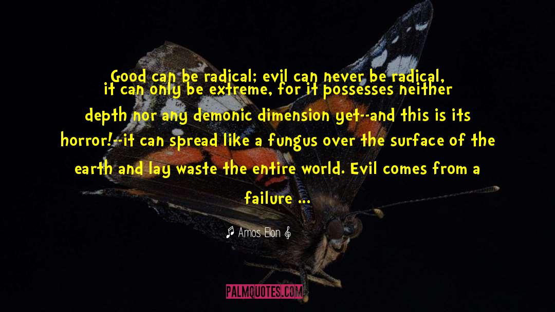 Amos Elon Quotes: Good can be radical; evil