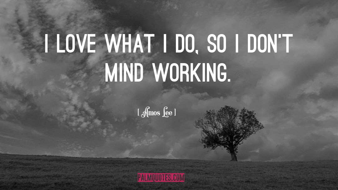 Amos Lee Quotes: I love what I do,