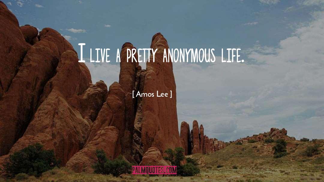 Amos Lee Quotes: I live a pretty anonymous