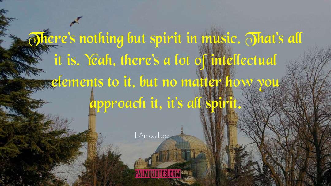 Amos Lee Quotes: There's nothing but spirit in