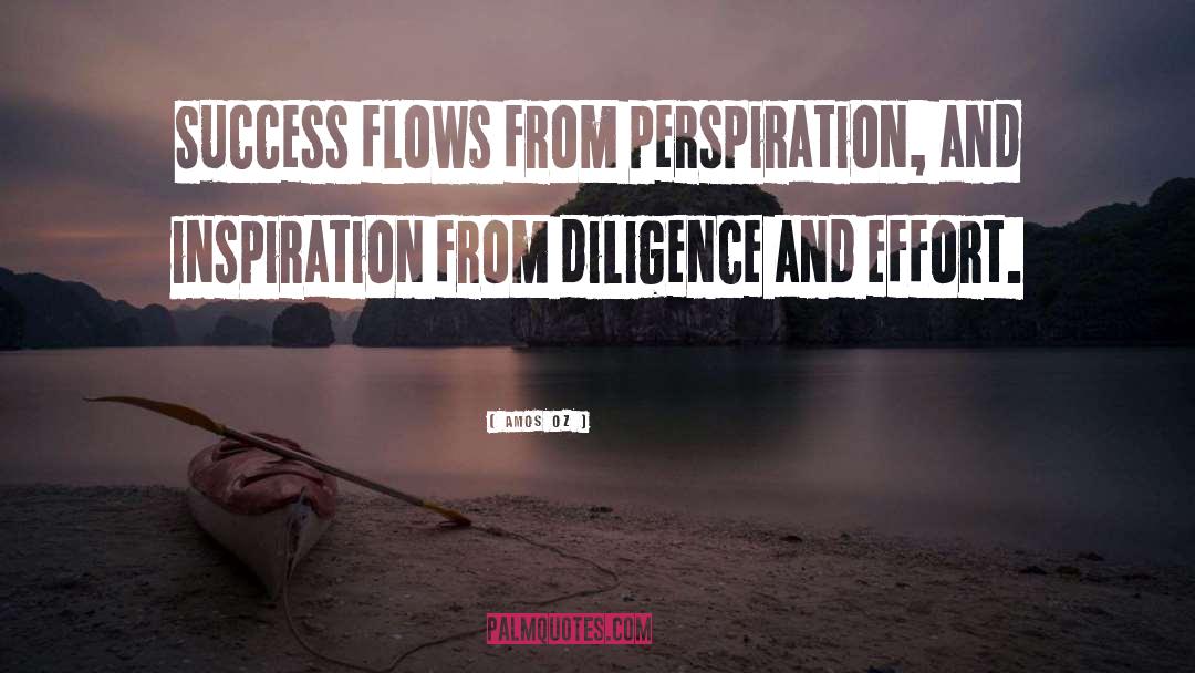 Amos Oz Quotes: Success flows from perspiration, and