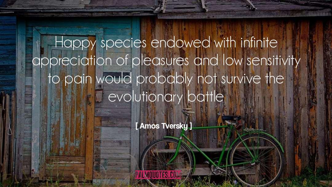 Amos Tversky Quotes: Happy species endowed with infinite