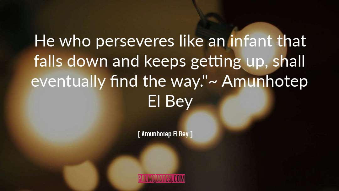 Amunhotep El Bey Quotes: He who perseveres like an