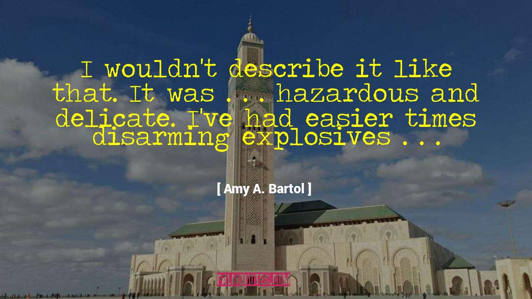 Amy A. Bartol Quotes: I wouldn't describe it like
