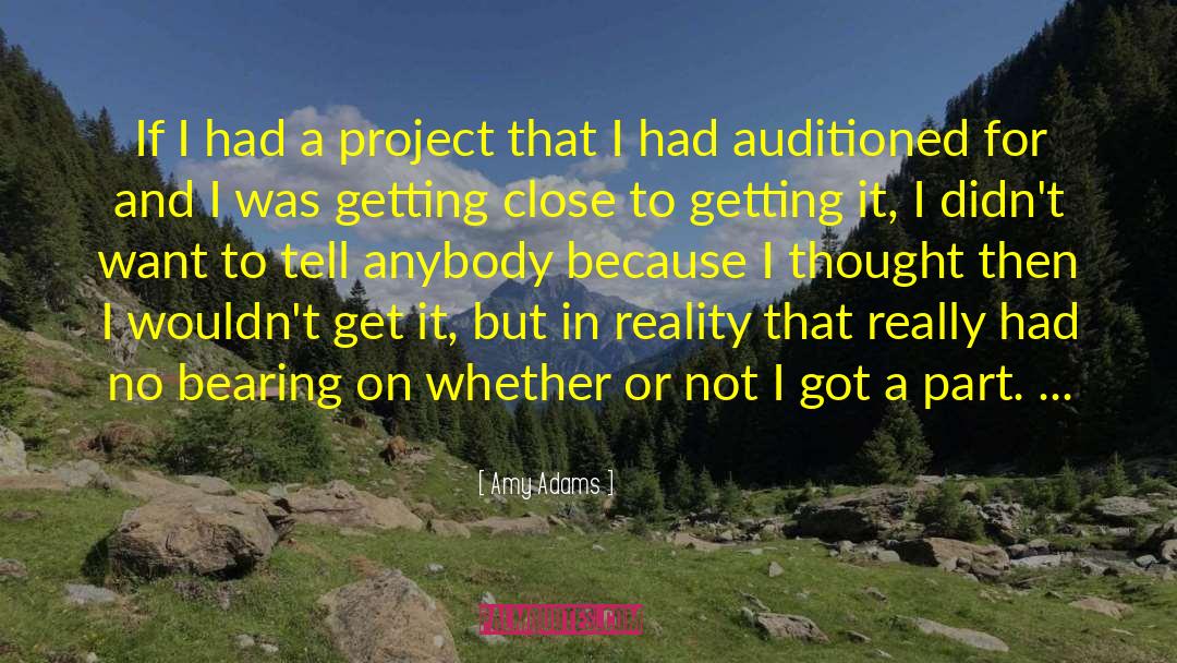 Amy Adams Quotes: If I had a project