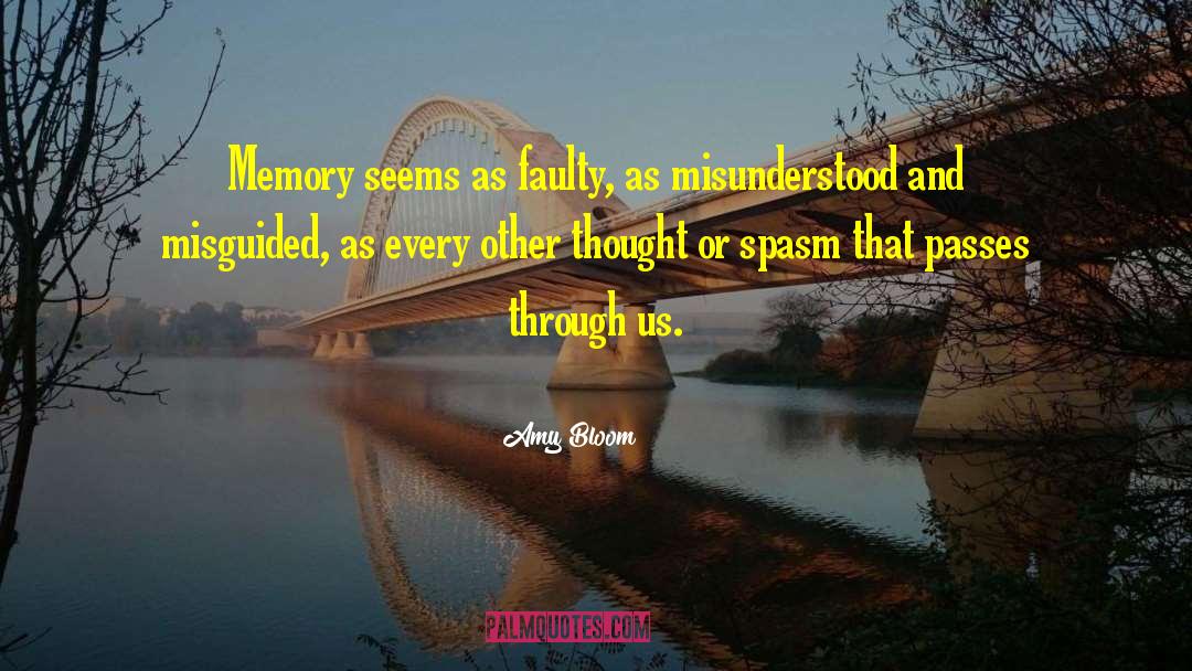 Amy Bloom Quotes: Memory seems as faulty, as