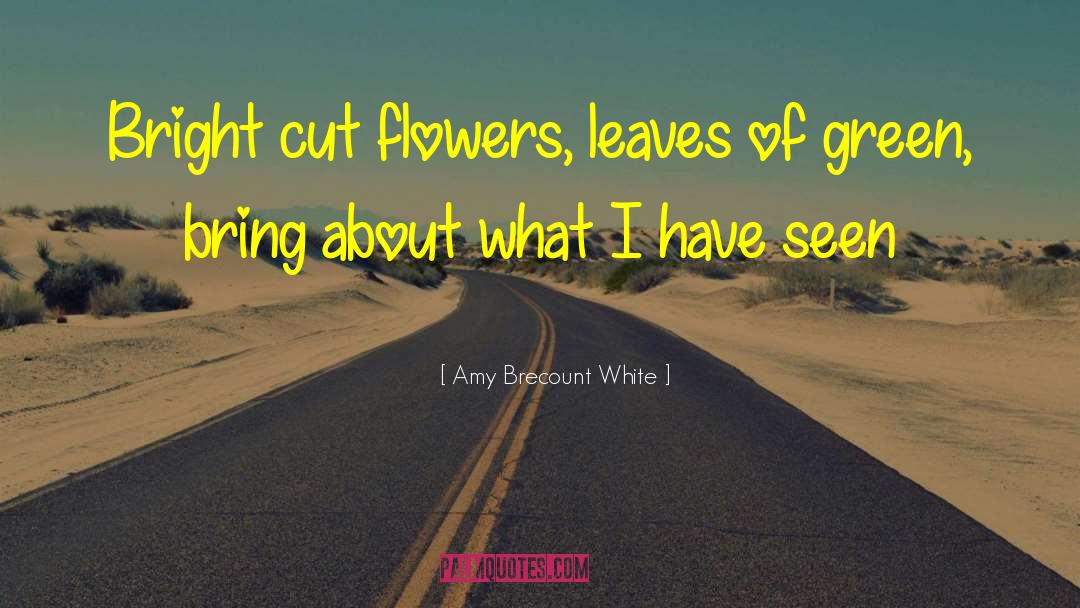 Amy Brecount White Quotes: Bright cut flowers, leaves of