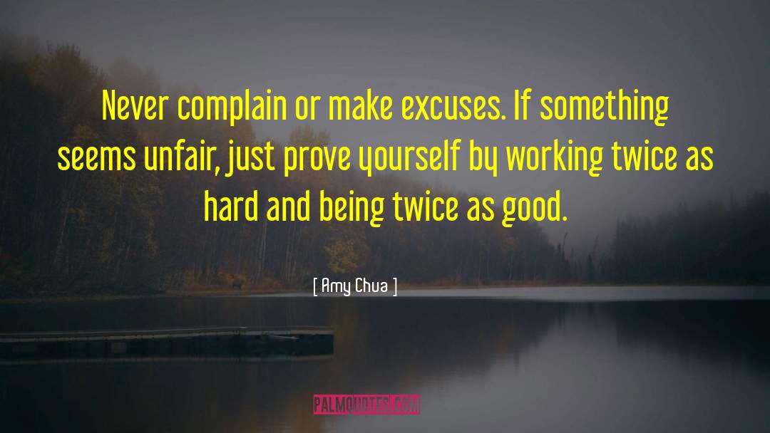 Amy Chua Quotes: Never complain or make excuses.