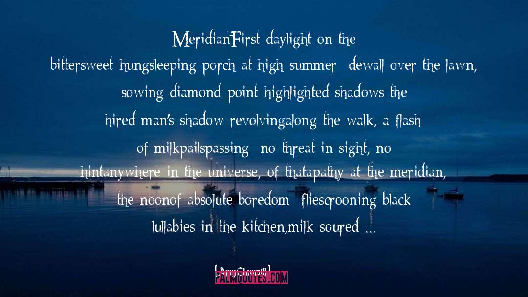 Amy Clampitt Quotes: Meridian<br /><br /><br />First daylight