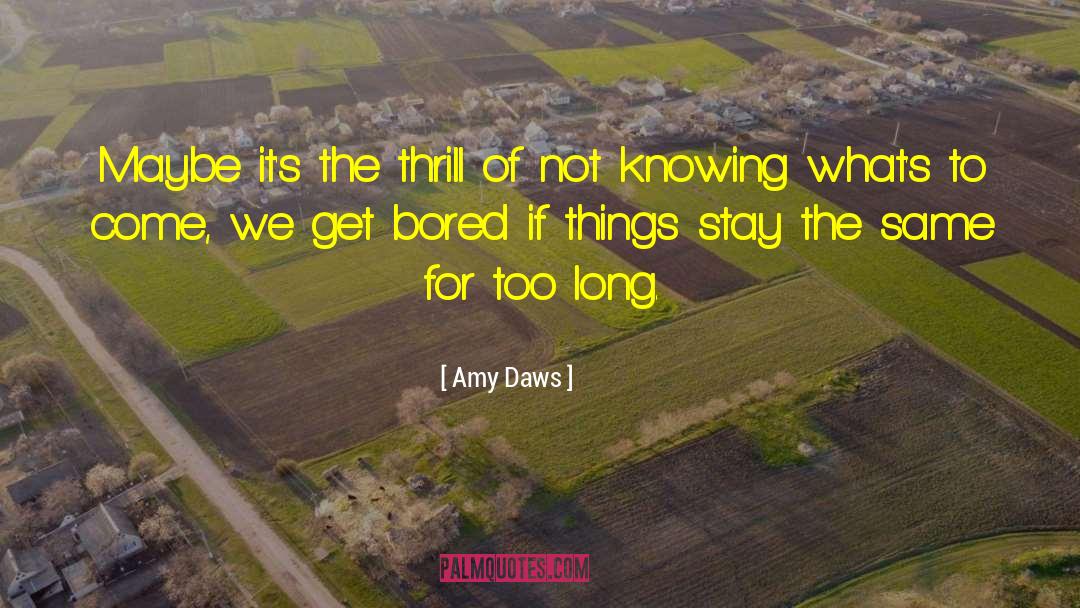 Amy Daws Quotes: Maybe it's the thrill of