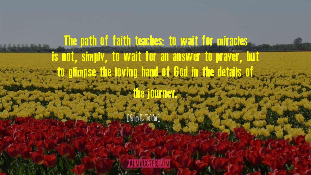 Amy E. Tobin Quotes: The path of faith teaches: