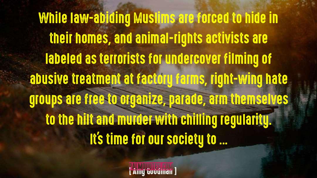Amy Goodman Quotes: While law-abiding Muslims are forced