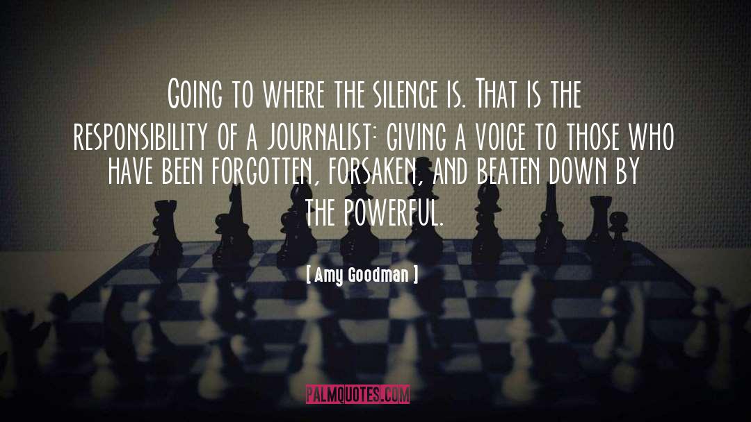Amy Goodman Quotes: Going to where the silence