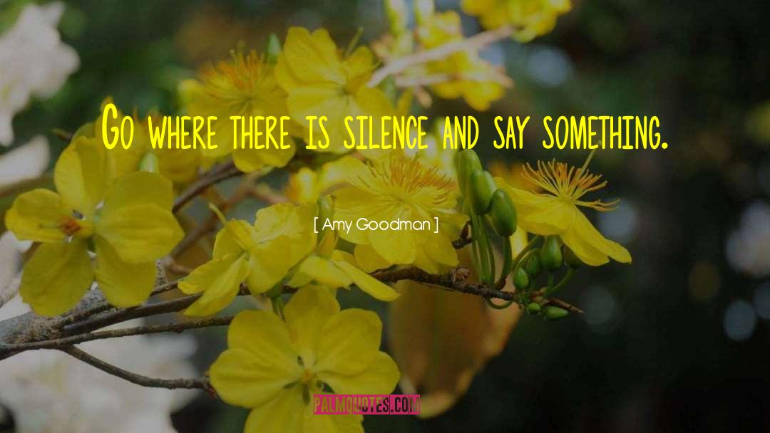 Amy Goodman Quotes: Go where there is silence