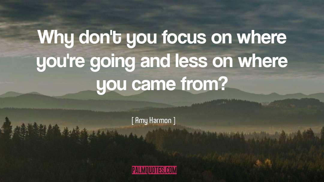 Amy Harmon Quotes: Why don't you focus on