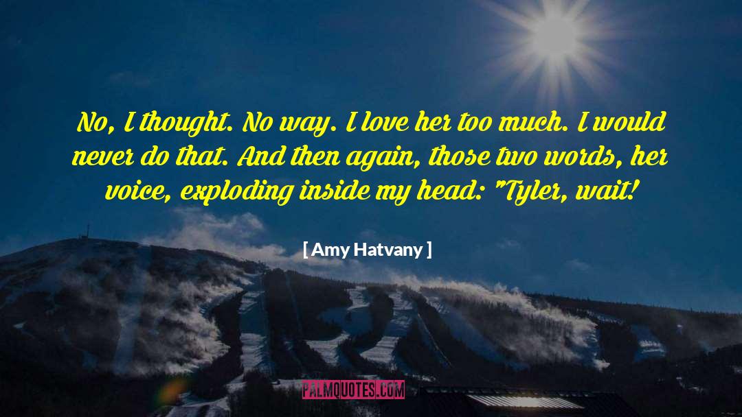Amy Hatvany Quotes: No, I thought. No way.