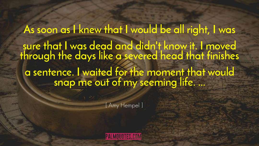 Amy Hempel Quotes: As soon as I knew