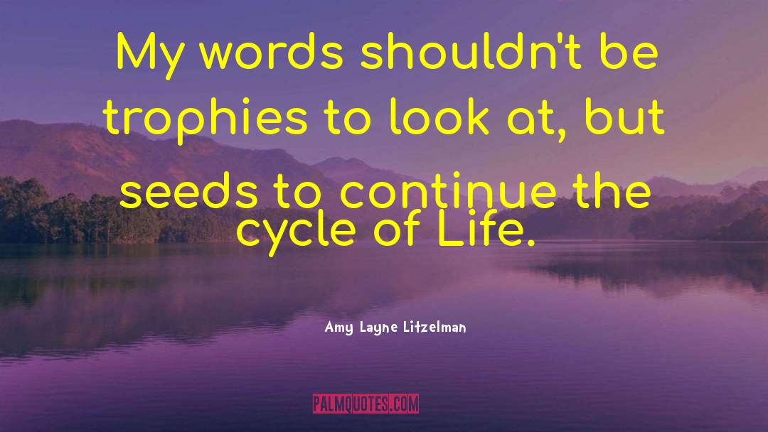 Amy Layne Litzelman Quotes: My words shouldn't be trophies