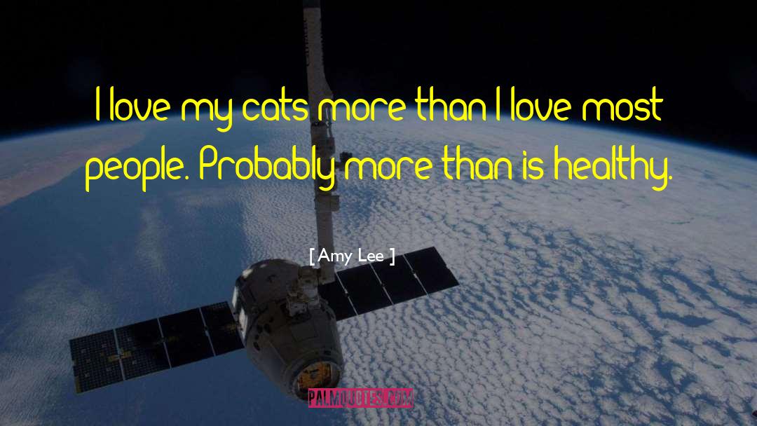 Amy Lee Quotes: I love my cats more