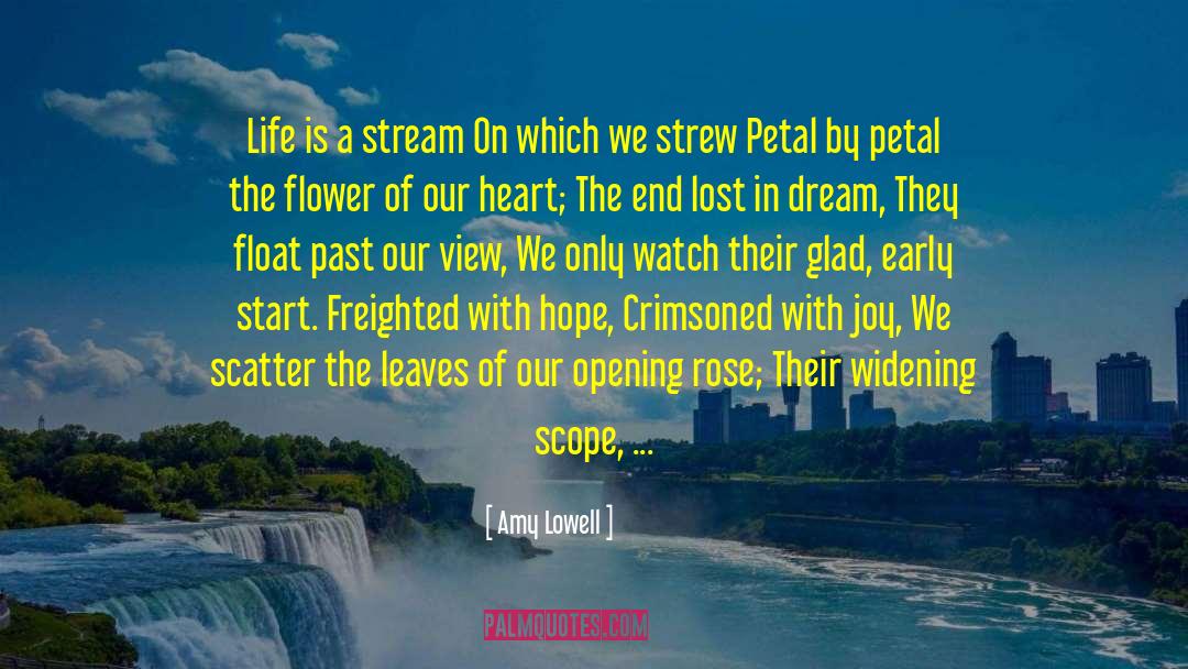 Amy Lowell Quotes: Life is a stream <br>On