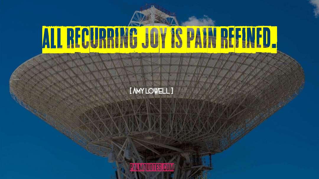 Amy Lowell Quotes: All recurring joy is pain