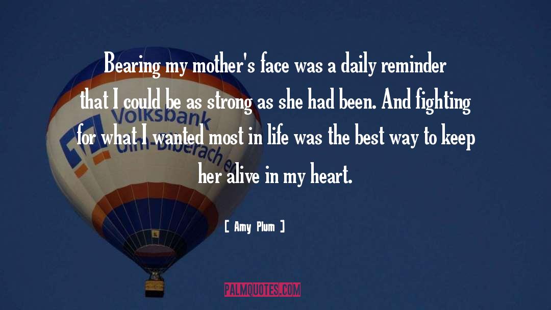 Amy Plum Quotes: Bearing my mother's face was