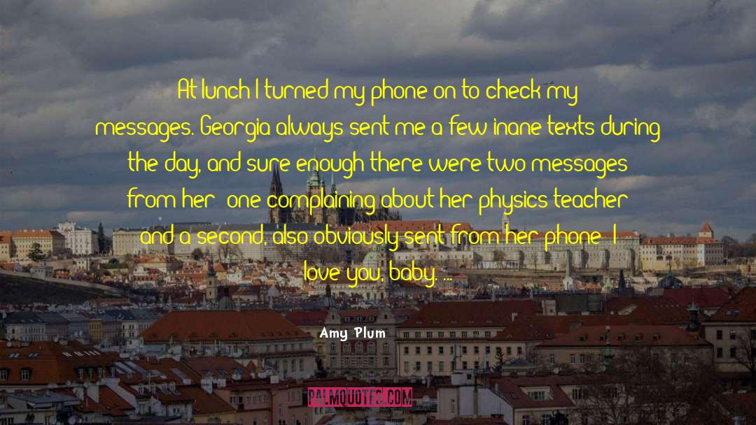 Amy Plum Quotes: At lunch I turned my