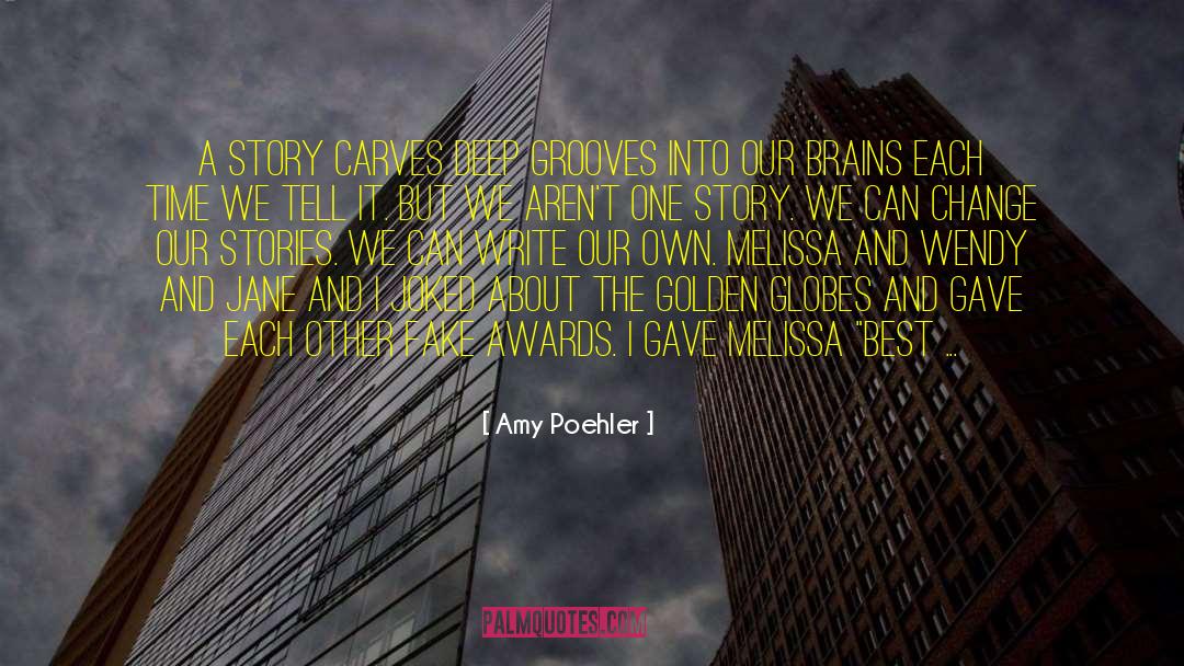 Amy Poehler Quotes: A story carves deep grooves