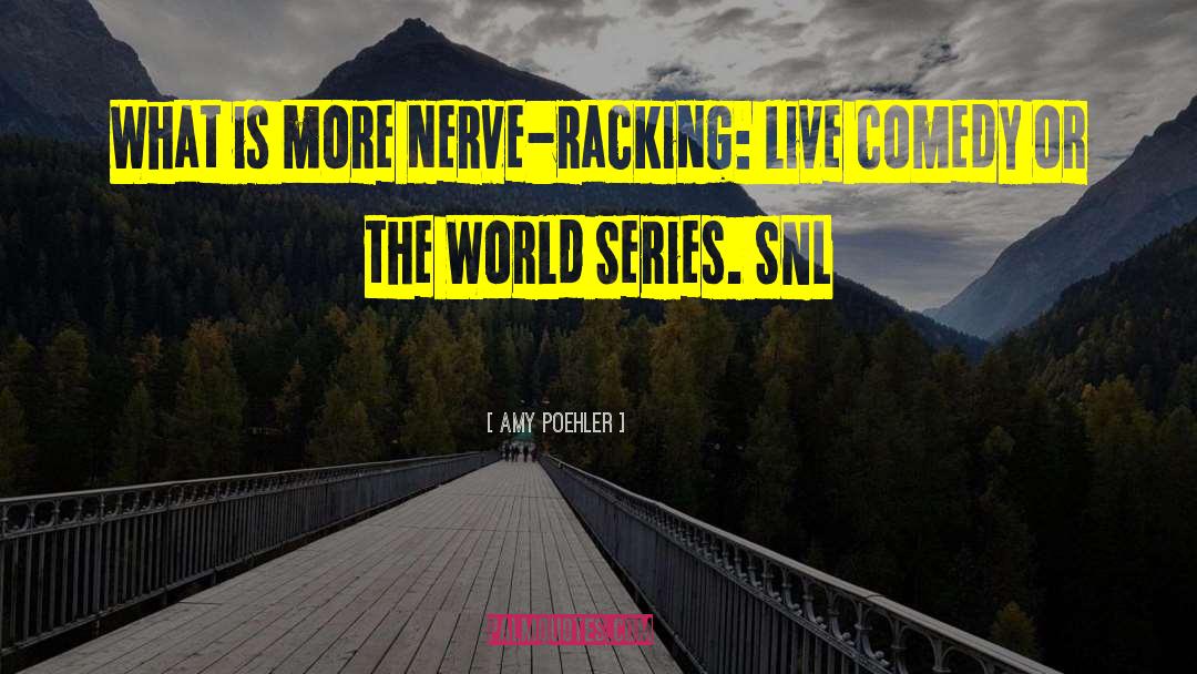 Amy Poehler Quotes: What is more nerve-racking: live