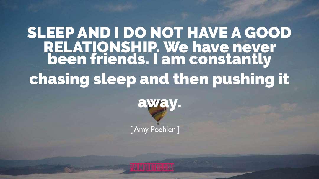 Amy Poehler Quotes: SLEEP AND I DO NOT