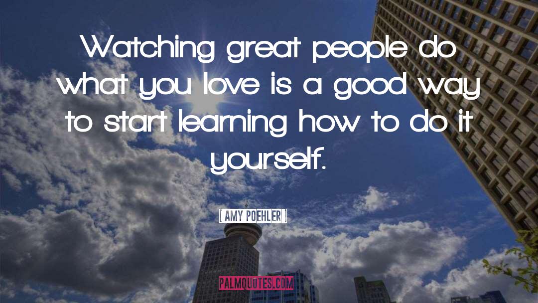 Amy Poehler Quotes: Watching great people do what