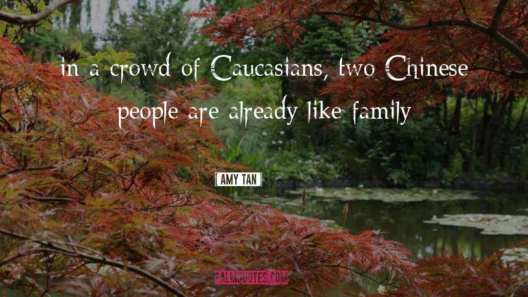 Amy Tan Quotes: in a crowd of Caucasians,