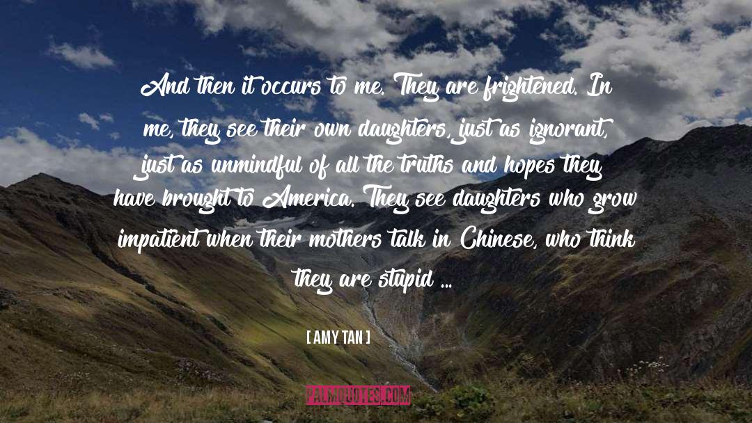 Amy Tan Quotes: And then it occurs to