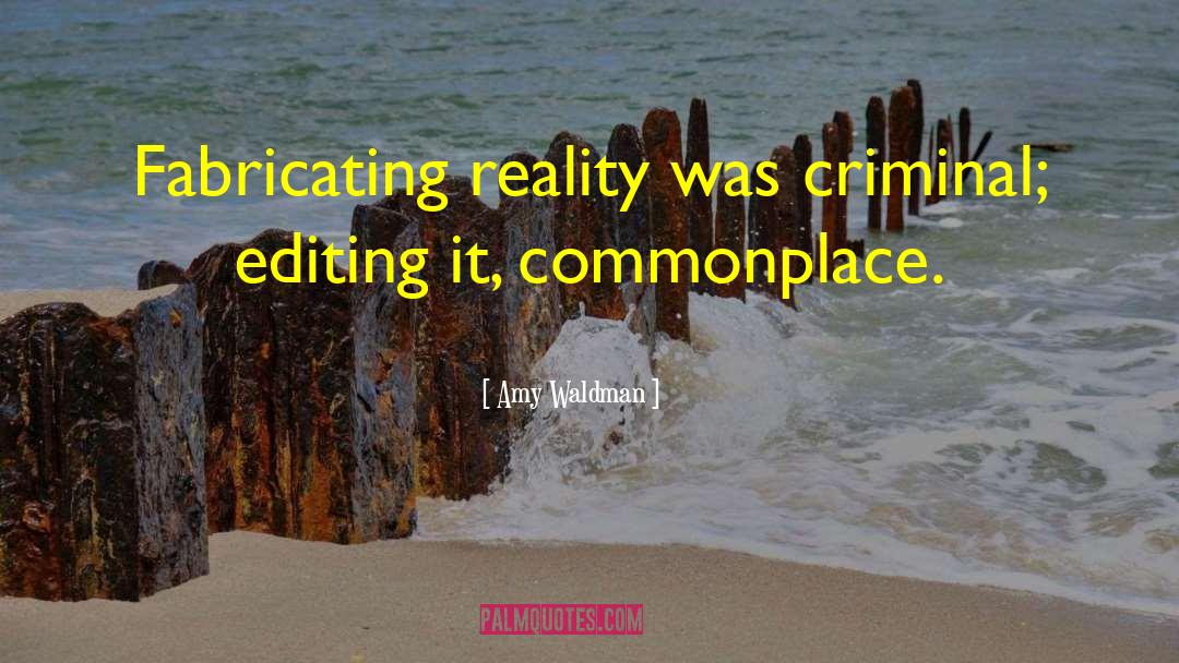 Amy Waldman Quotes: Fabricating reality was criminal; editing