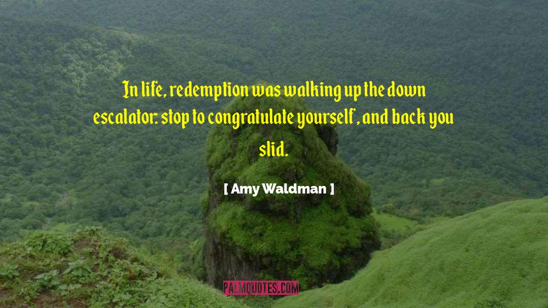 Amy Waldman Quotes: In life, redemption was walking