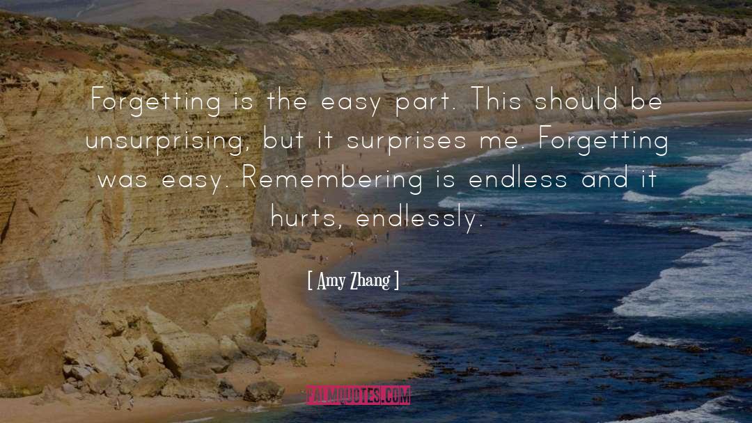Amy Zhang Quotes: Forgetting is the easy part.