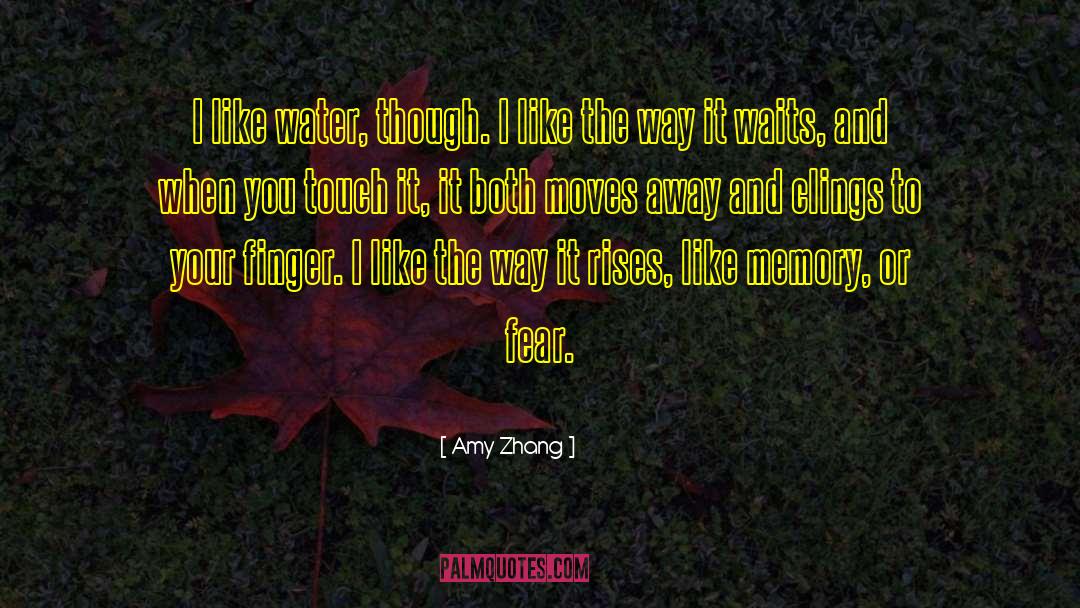 Amy Zhang Quotes: I like water, though. I