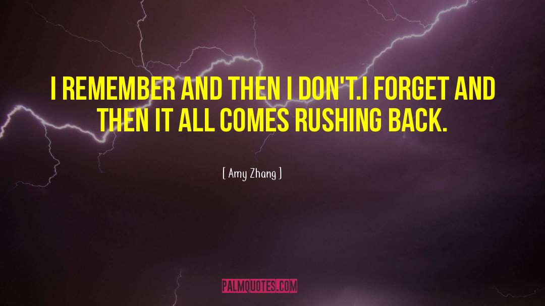 Amy Zhang Quotes: I remember and then I