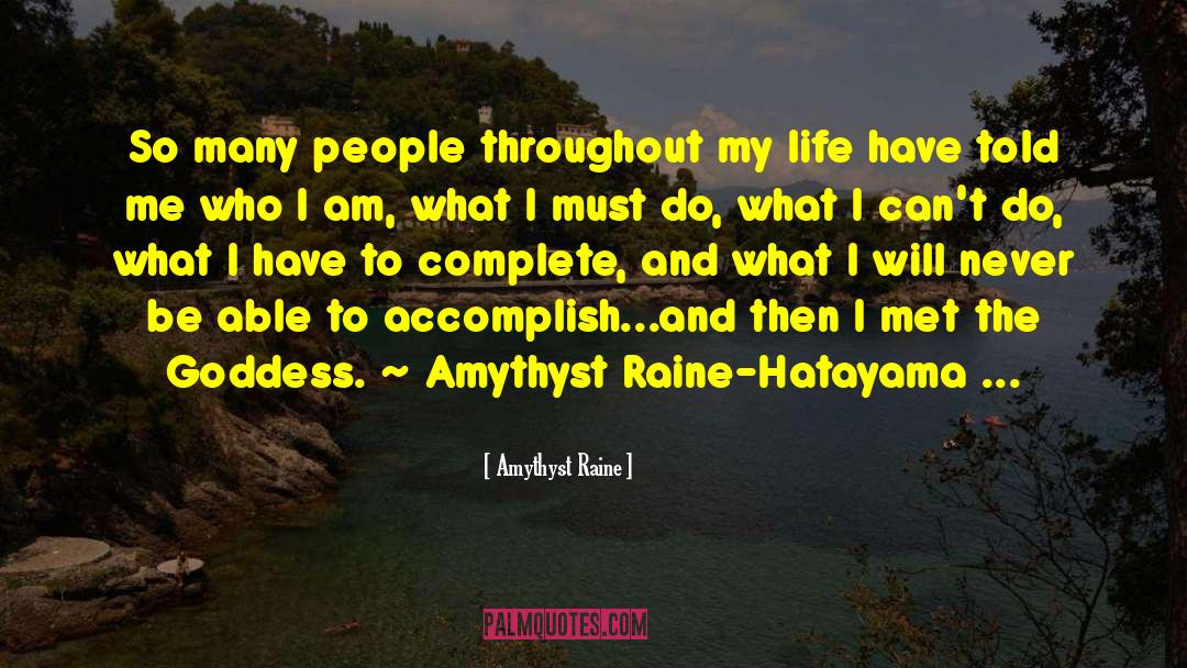 Amythyst Raine Quotes: So many people throughout my