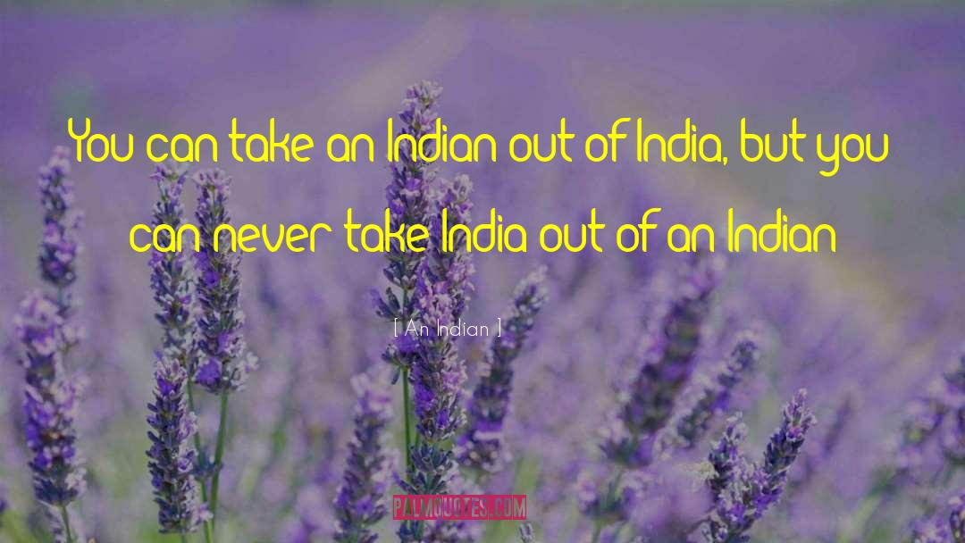 An Indian Quotes: You can take an Indian