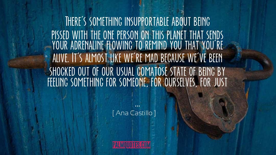 Ana Castillo Quotes: There's something insupportable about being