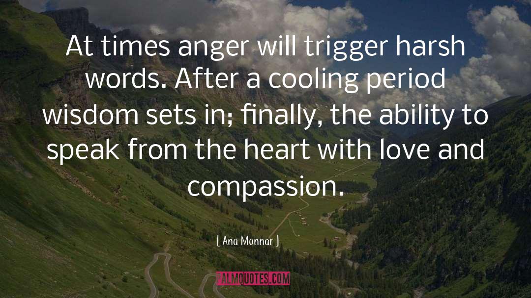 Ana Monnar Quotes: At times anger will trigger