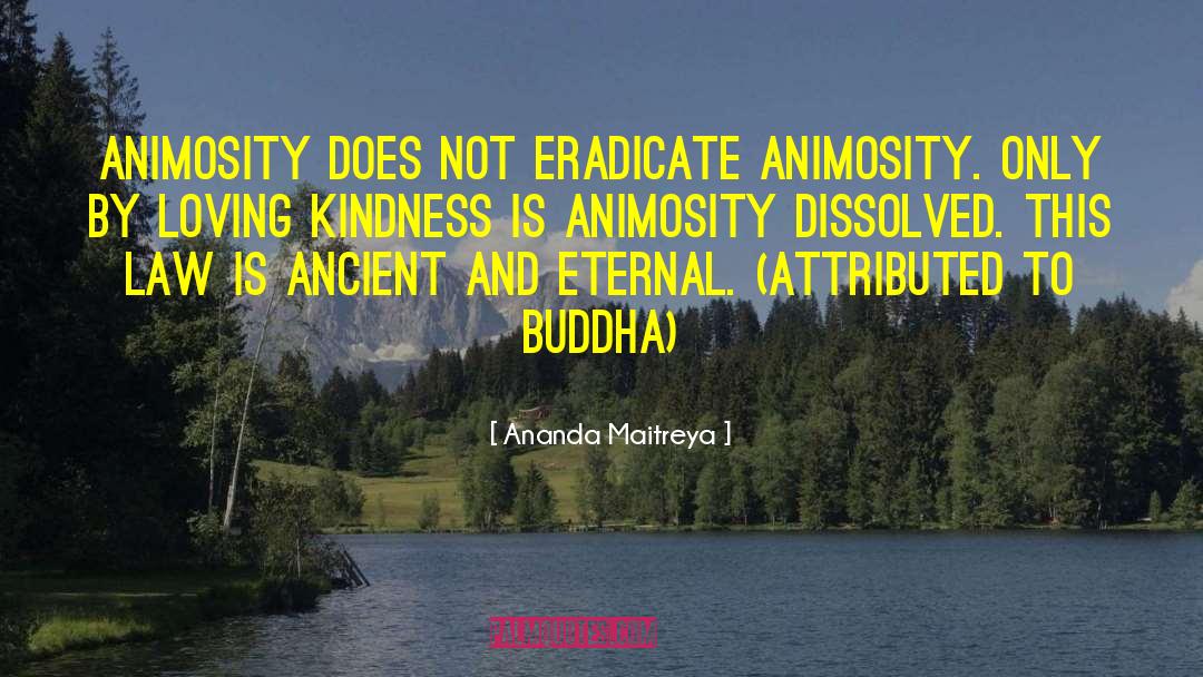 Ananda Maitreya Quotes: Animosity does not eradicate animosity.