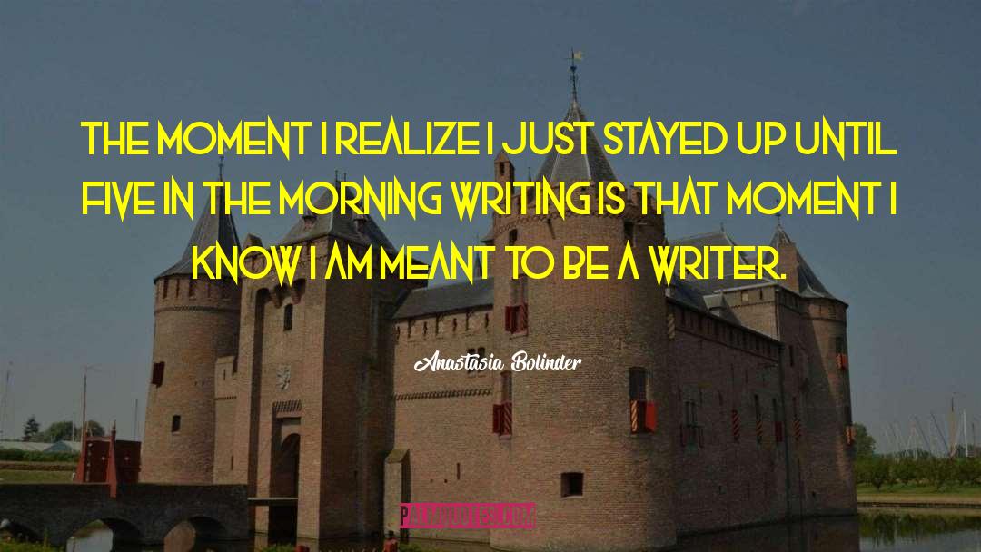 Anastasia Bolinder Quotes: The moment I realize I